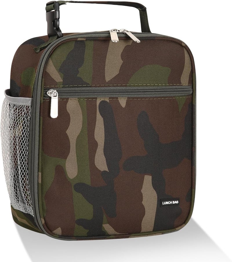 Lovoeo Lunch box Lunch bag for men women Insulated Lunchbox Lunch bags for Work Picnic Travel (Green camo) - Image 1